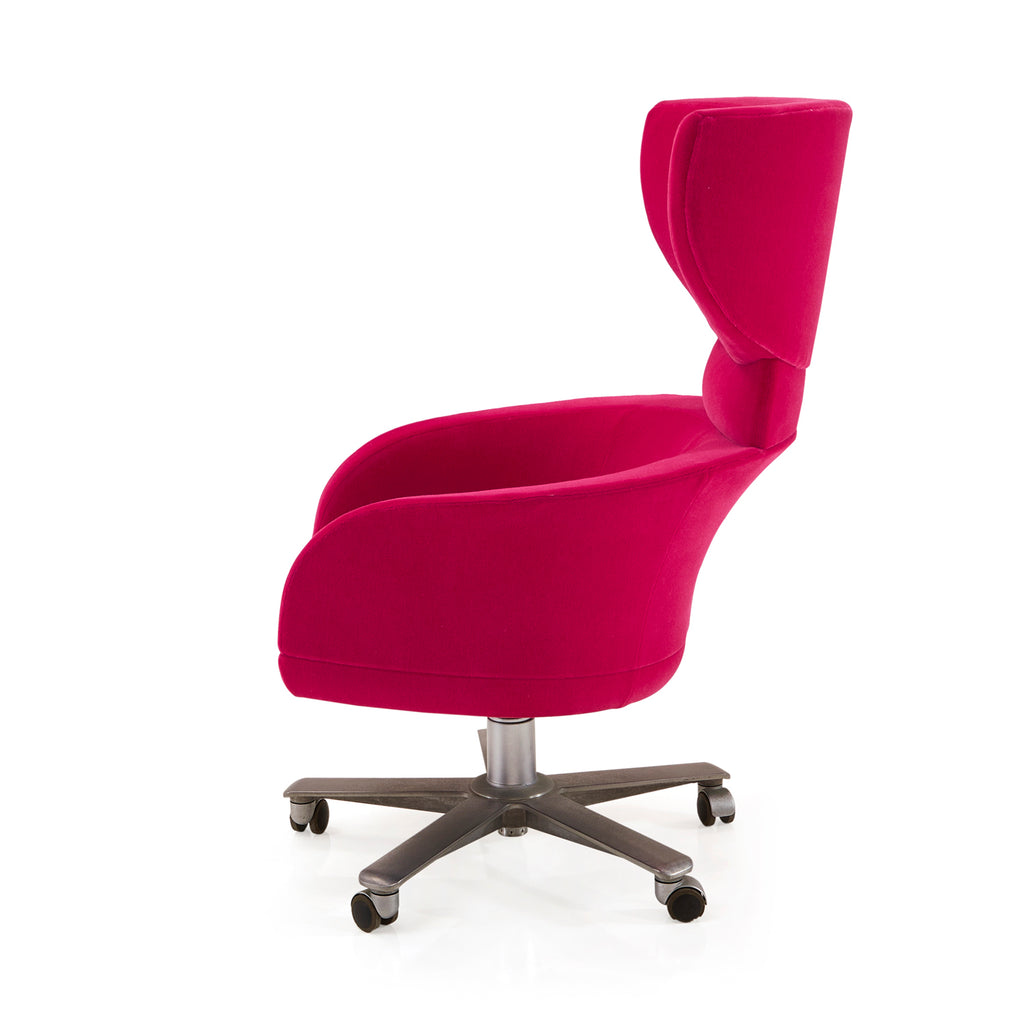 Hot Pink Mohair High Back Executive Office Chair