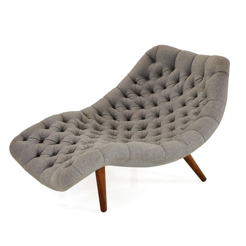 Grey Tufted Brazilla Chaise Sofa Chair
