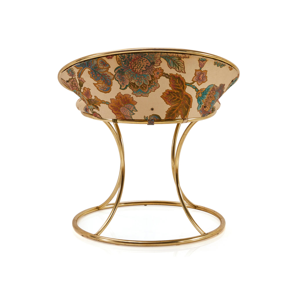 Gold & Tan Floral Vanity Chair
