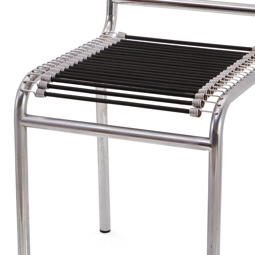 Chrome & Black Bungee Cord Modern Side Chair