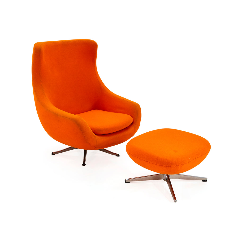 Orange High Back Mod Lounge Chair