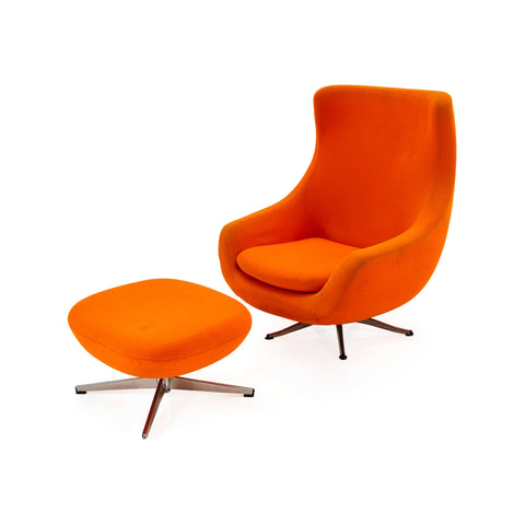 Orange Mod Lounge Ottoman