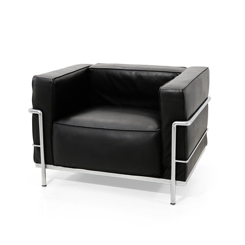 Black Leather Le Corbusier Club Chair