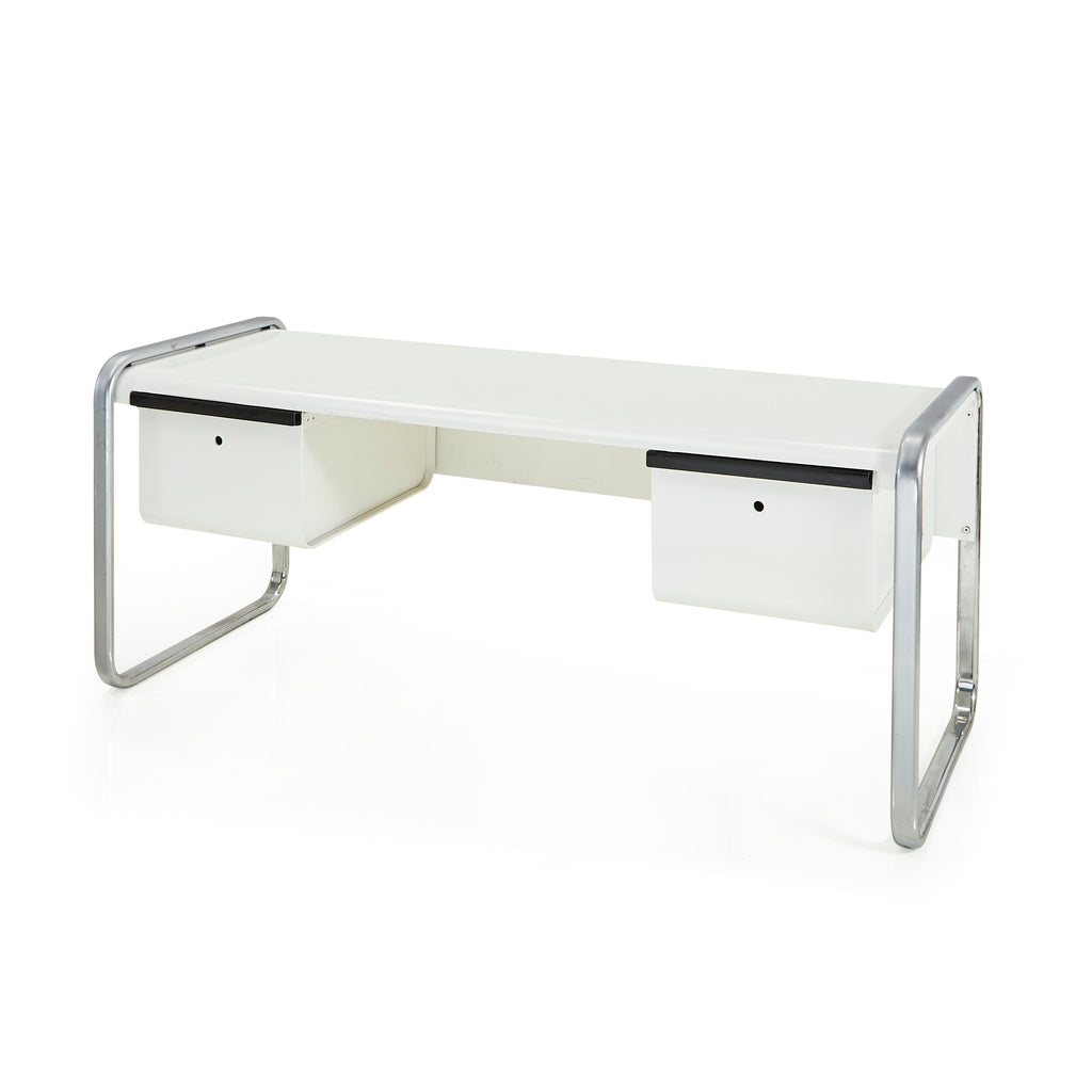White & Silver Simplistic Desk