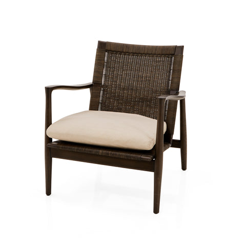 Brown Wicker Back Contemporary Arm Chair