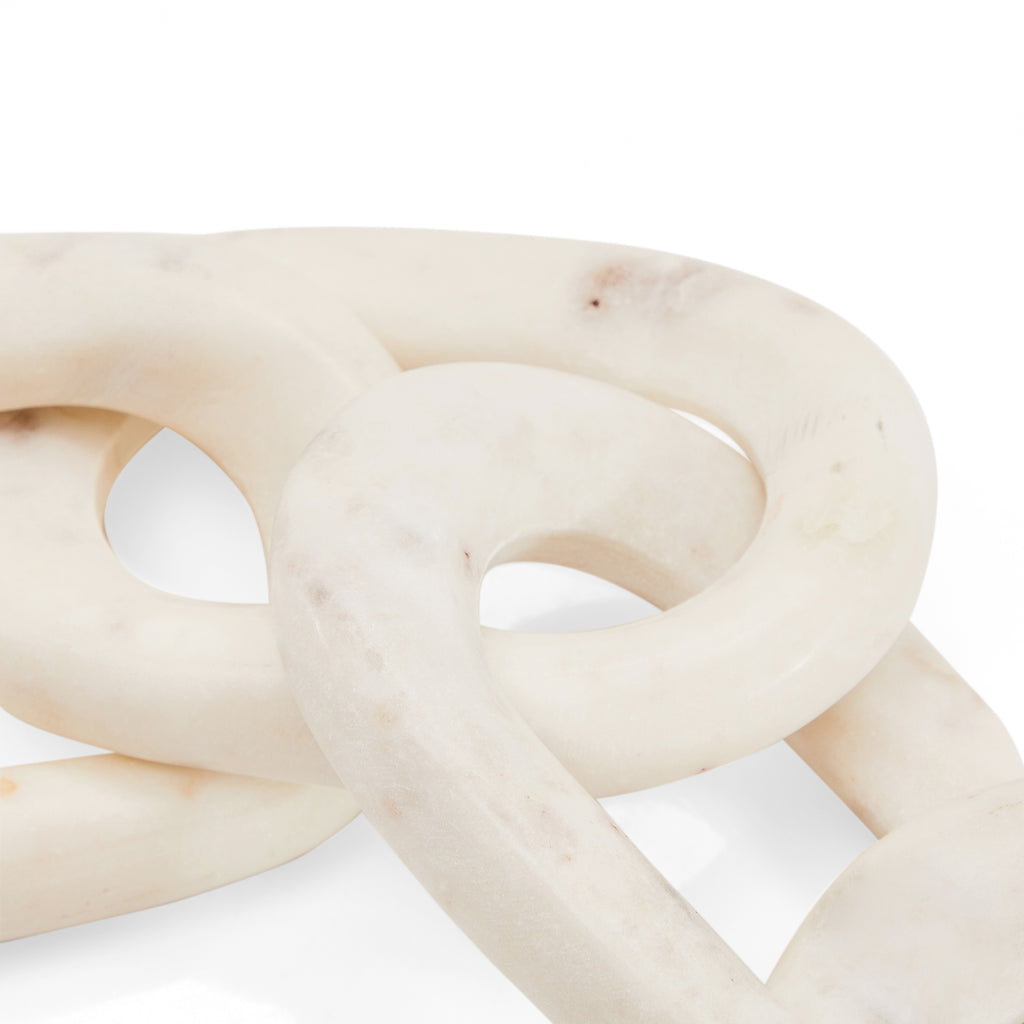 White Marble Chain Links Sculpture (A+D)