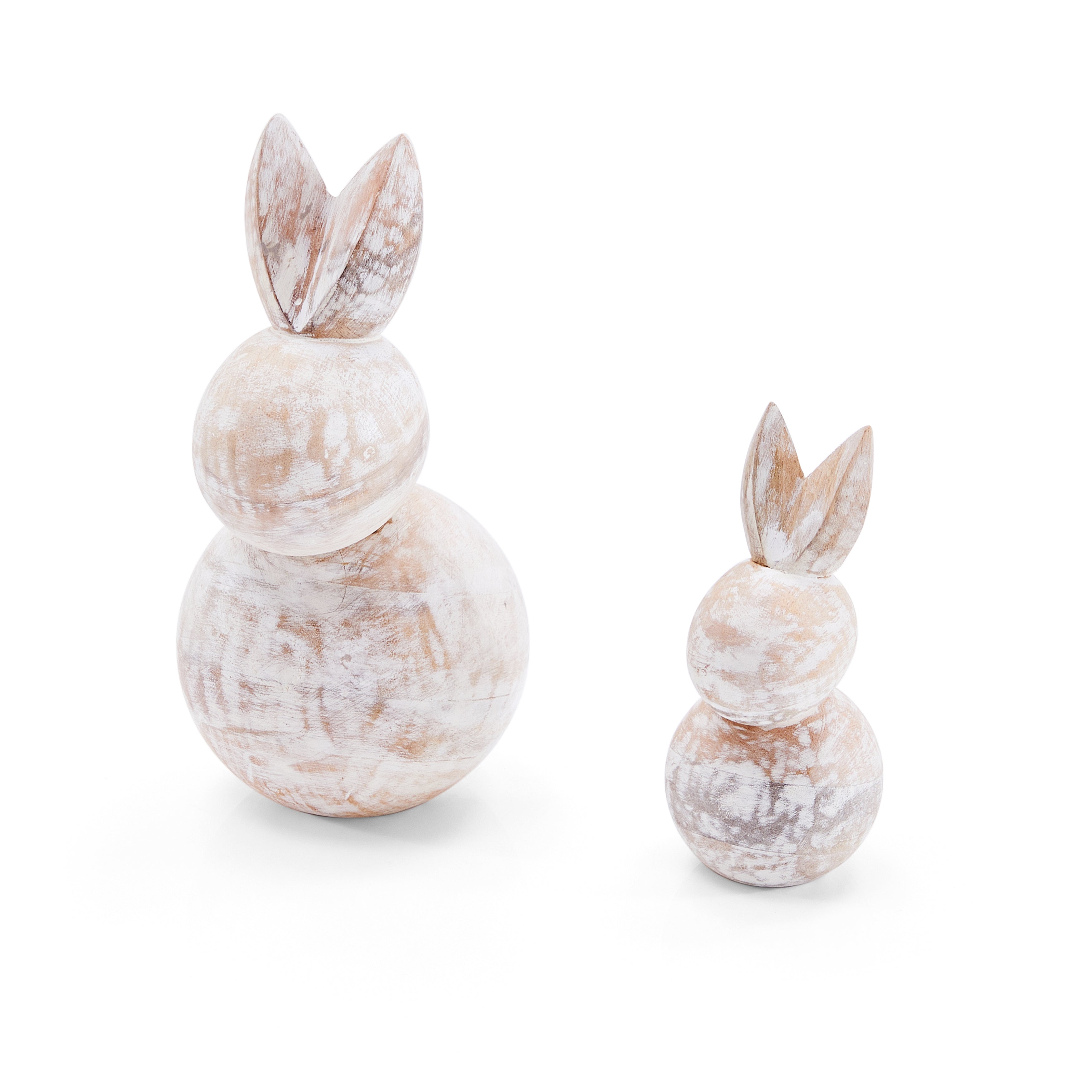 White Rabbit Prop White Painted Wood Rabbit Sculpture Small (A+D) - Gil & Roy Props