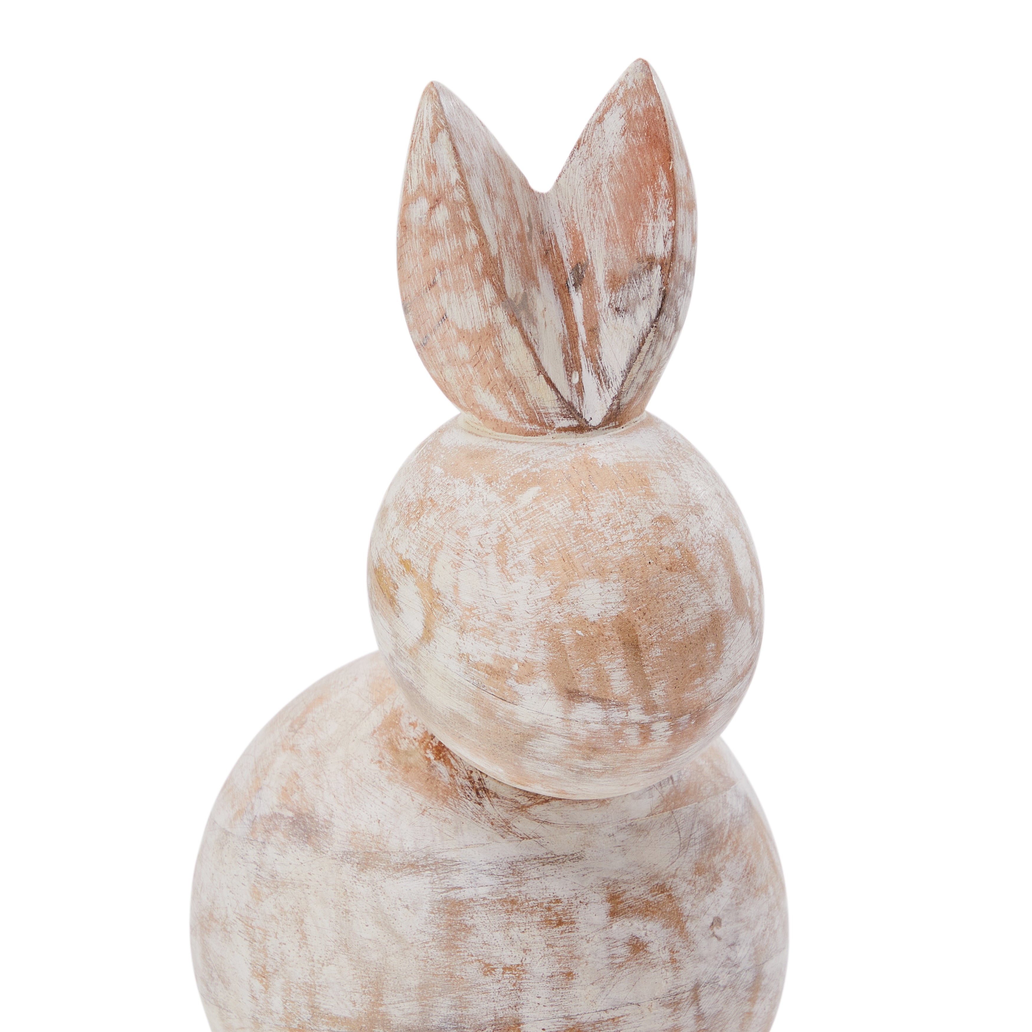 White Rabbit Prop White Painted Wood Rabbit Sculpture Large (A+D) - Gil & Roy Props