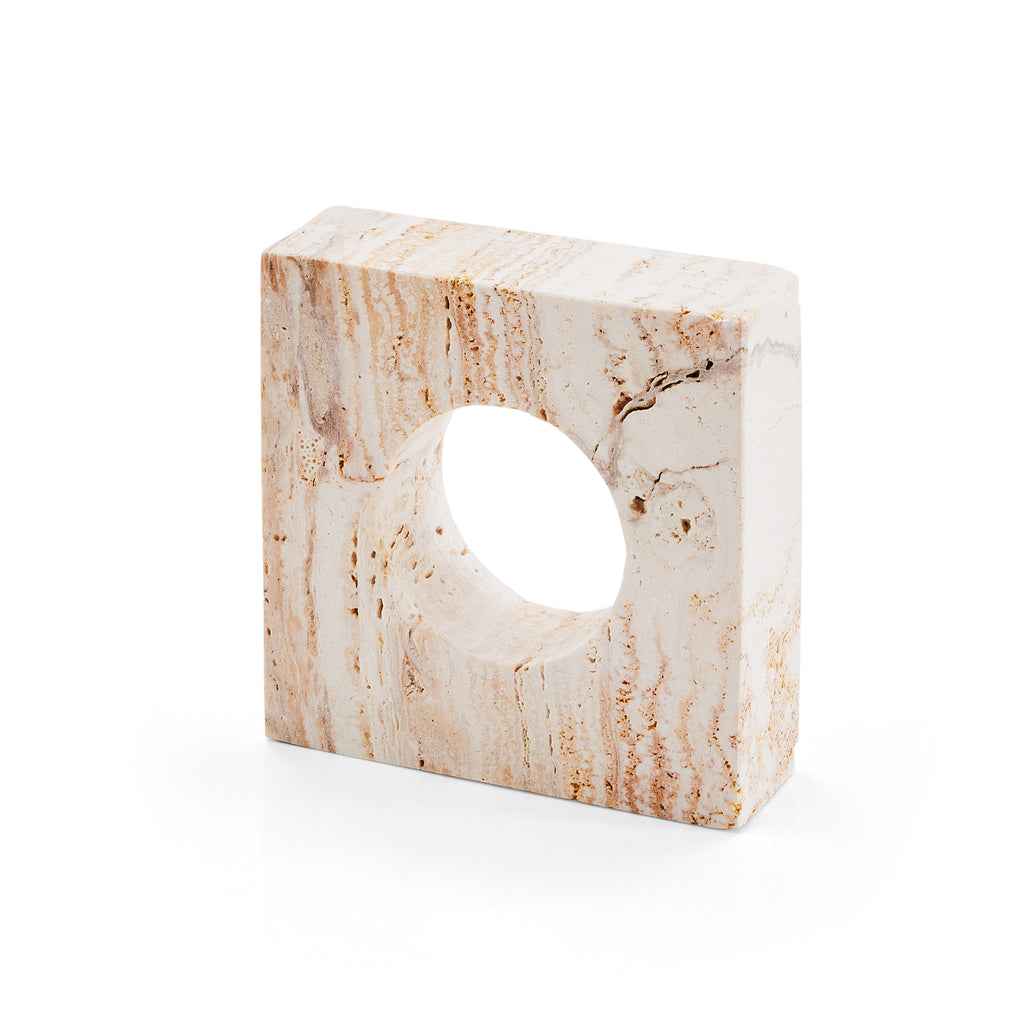 White Marble Stone Abstract Cutout Sculpture (A+D)