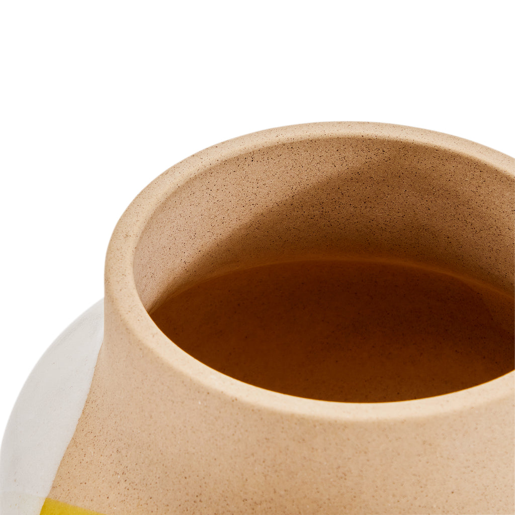 Yellow & Tan Ceramic Vase (A+D)