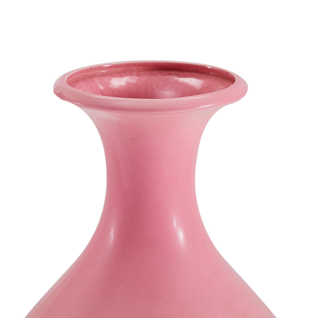 Pink Ceramic Bulbous Vase