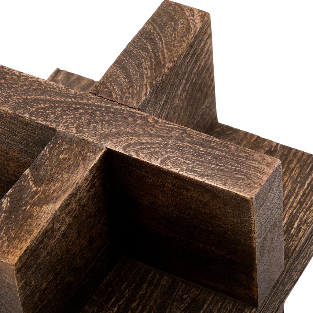 Wood Block Table Sculpture Dark (A+D)