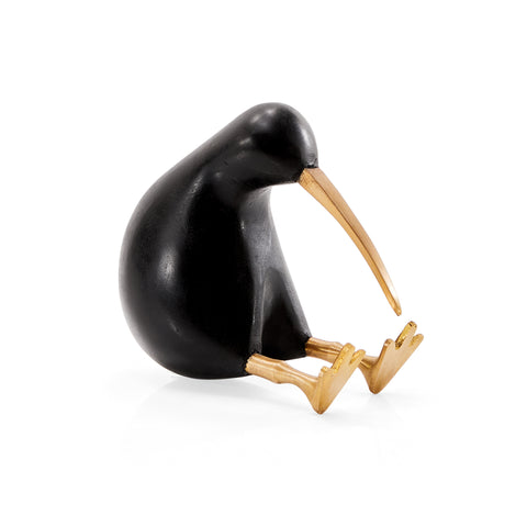 Black & Gold Kiwi Bird Table Sculpture (A+D)