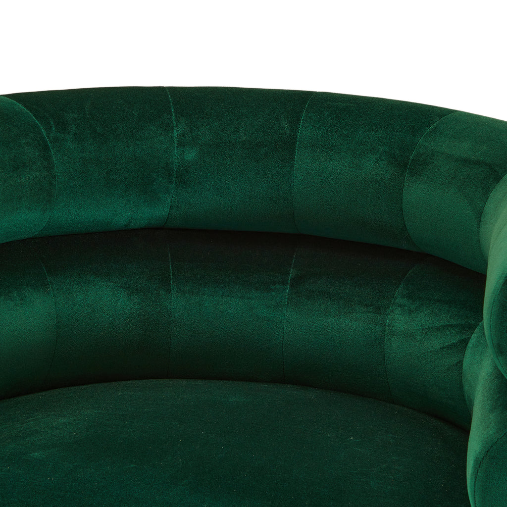 Green Curved Velvet Armchair