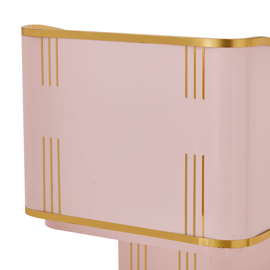 Pink Contemporary Pedestal with Gold Accents