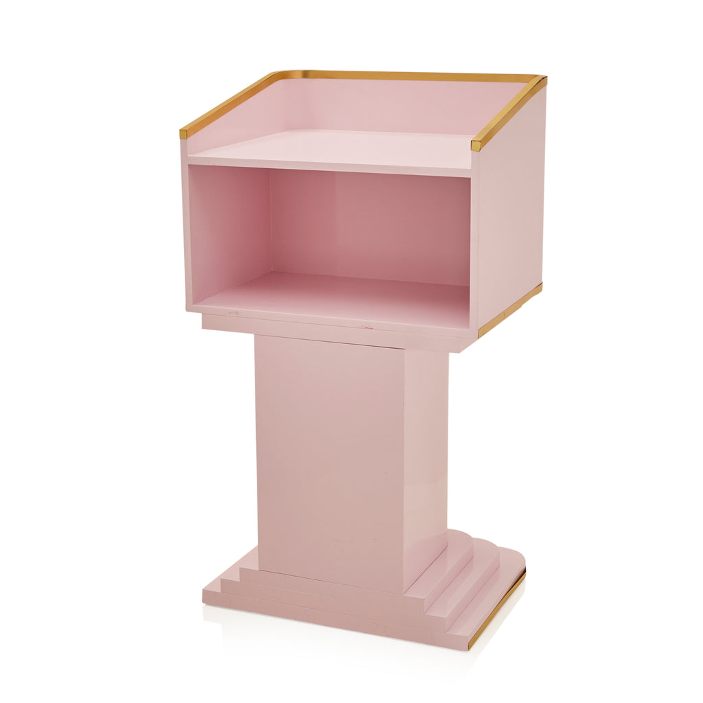 Pink Contemporary Pedestal with Gold Accents