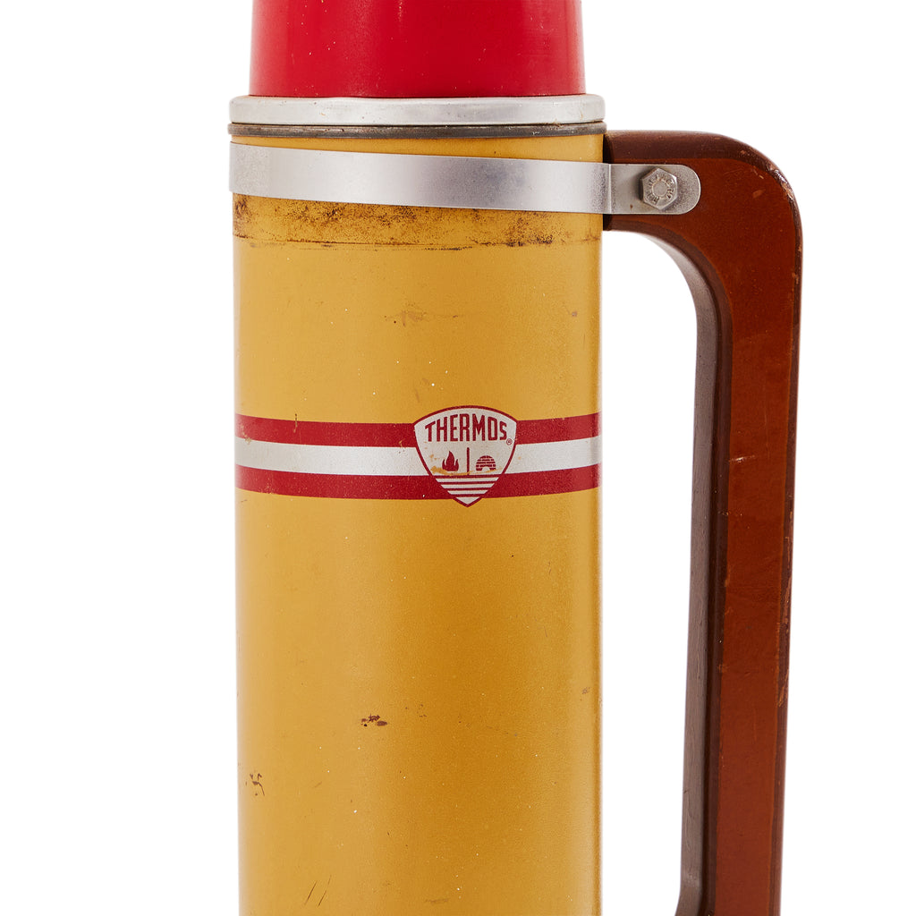 Yellow & Red Vintage Thermos with Red Lid