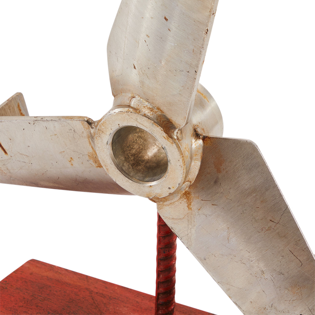 Rustic Industrial Aviator Fan Sculpture