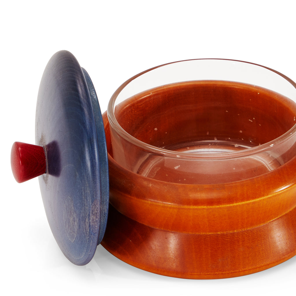 Wood & Blue Sugar Jar