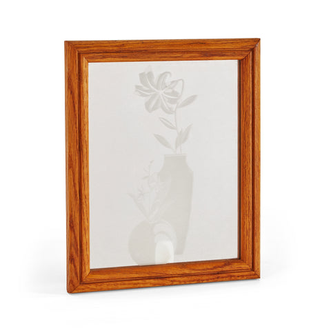Wood Frame Flower Etching Mirror