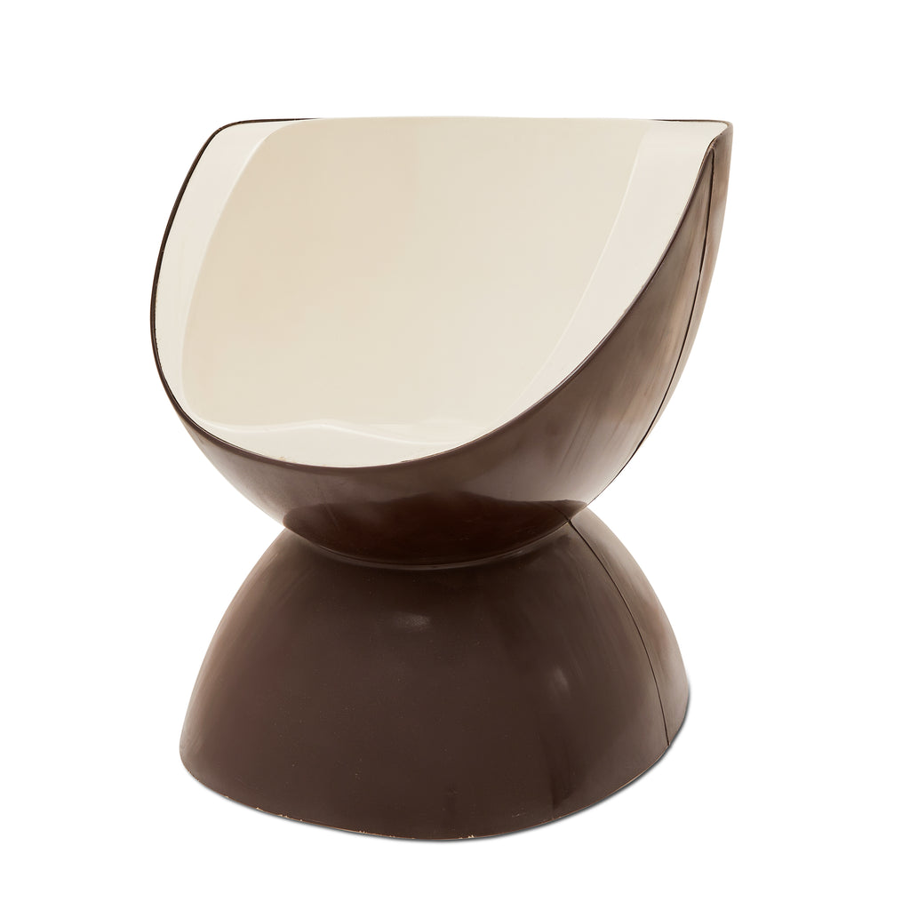Brown & White Scoop Chair