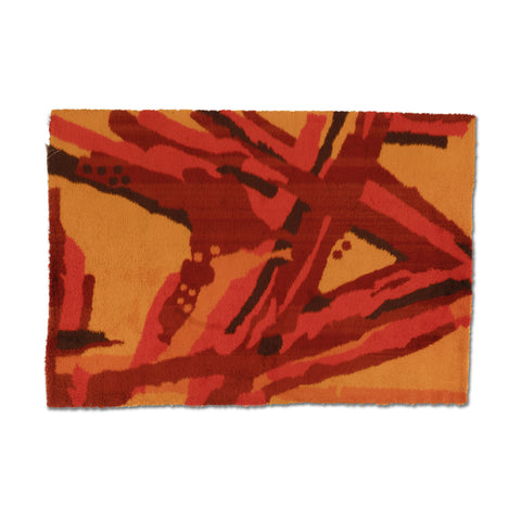 Red & Orange Abstract Lines Rug