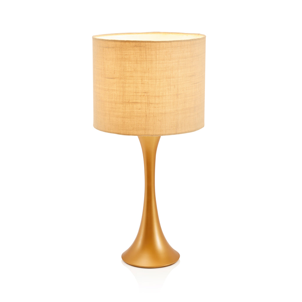 Gold & Tan Table Lamp