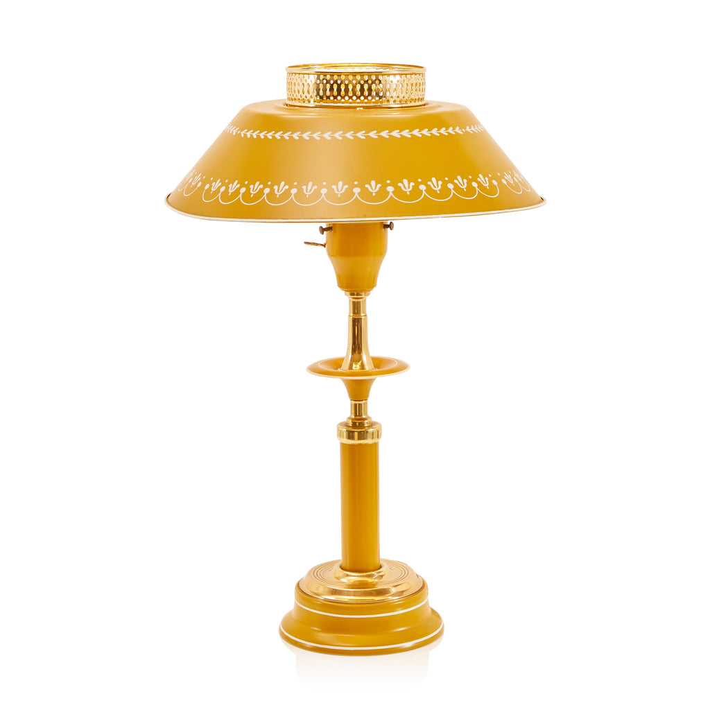 Gold Tin Tole Vintage Lamp