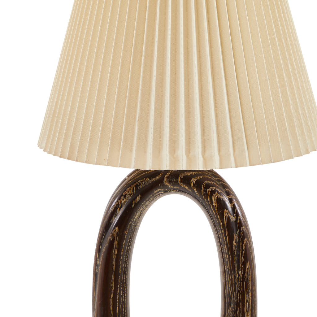 Wood Oval Contemporary Lamp