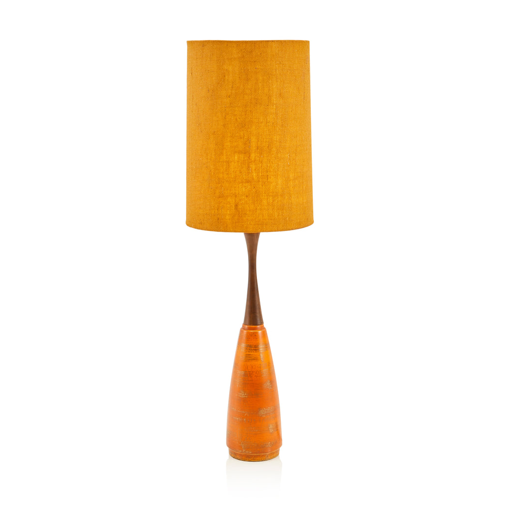 Orange & Wood Table Lamp