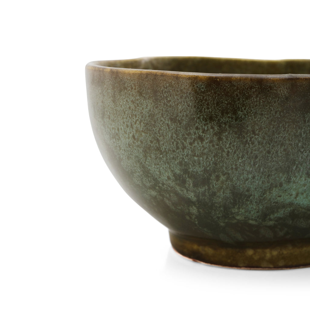 Brown & Green Ceramic Bowl