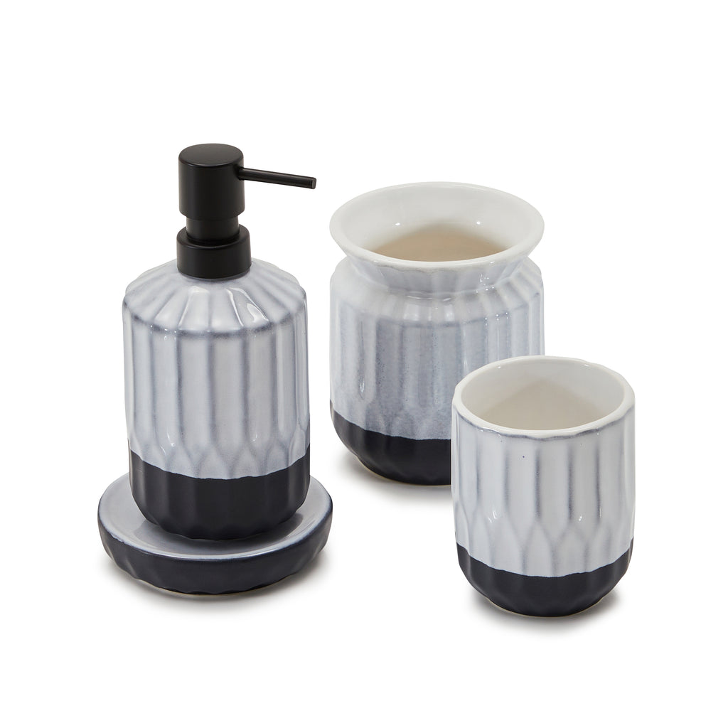 White & Black Ceramic Soap Dispenser (A+D)