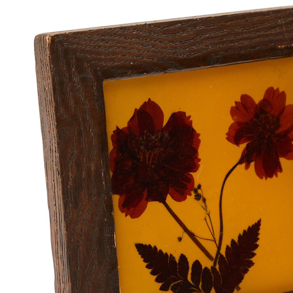 Amber Pressed Flower Wood Frame Art