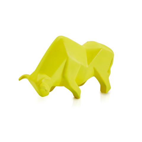 Yellow Neon Bull Sculpture