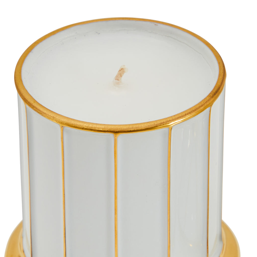 White & Gold Bird Lidded Candle (A+D)