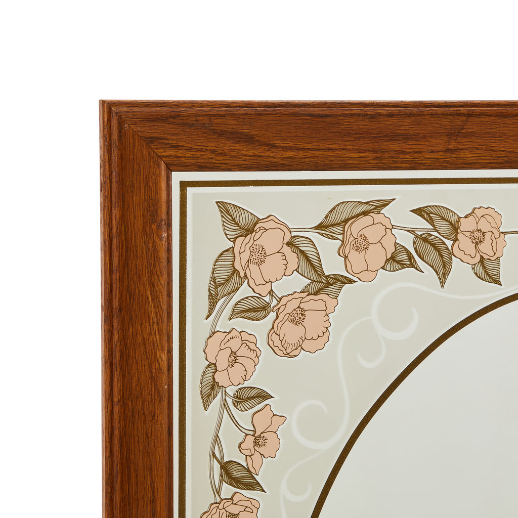 Flower Inlay Vintage Wall Mirror