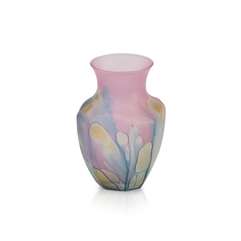 Pink Dripping Small Glass Vase (A+D)