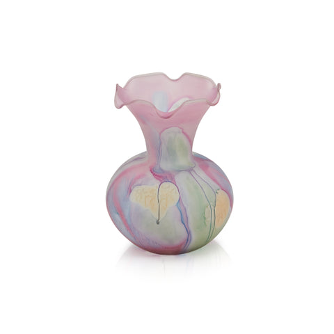 Pink Dripping Small Glass Vase (A+D)