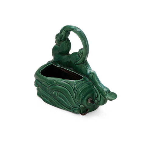 Green Ceramic Antelope Table Lamp