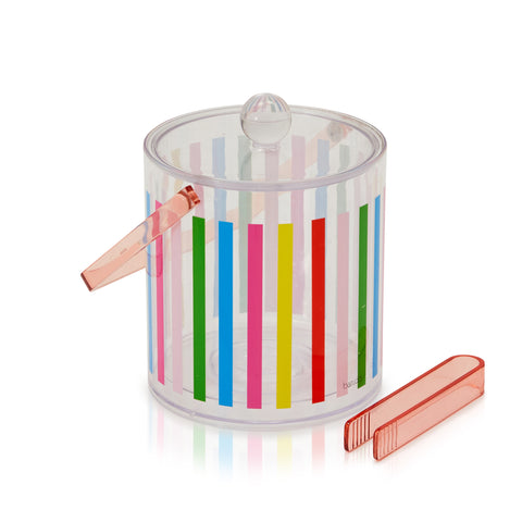 Clear & Rainbow Plastic Ice Bucket