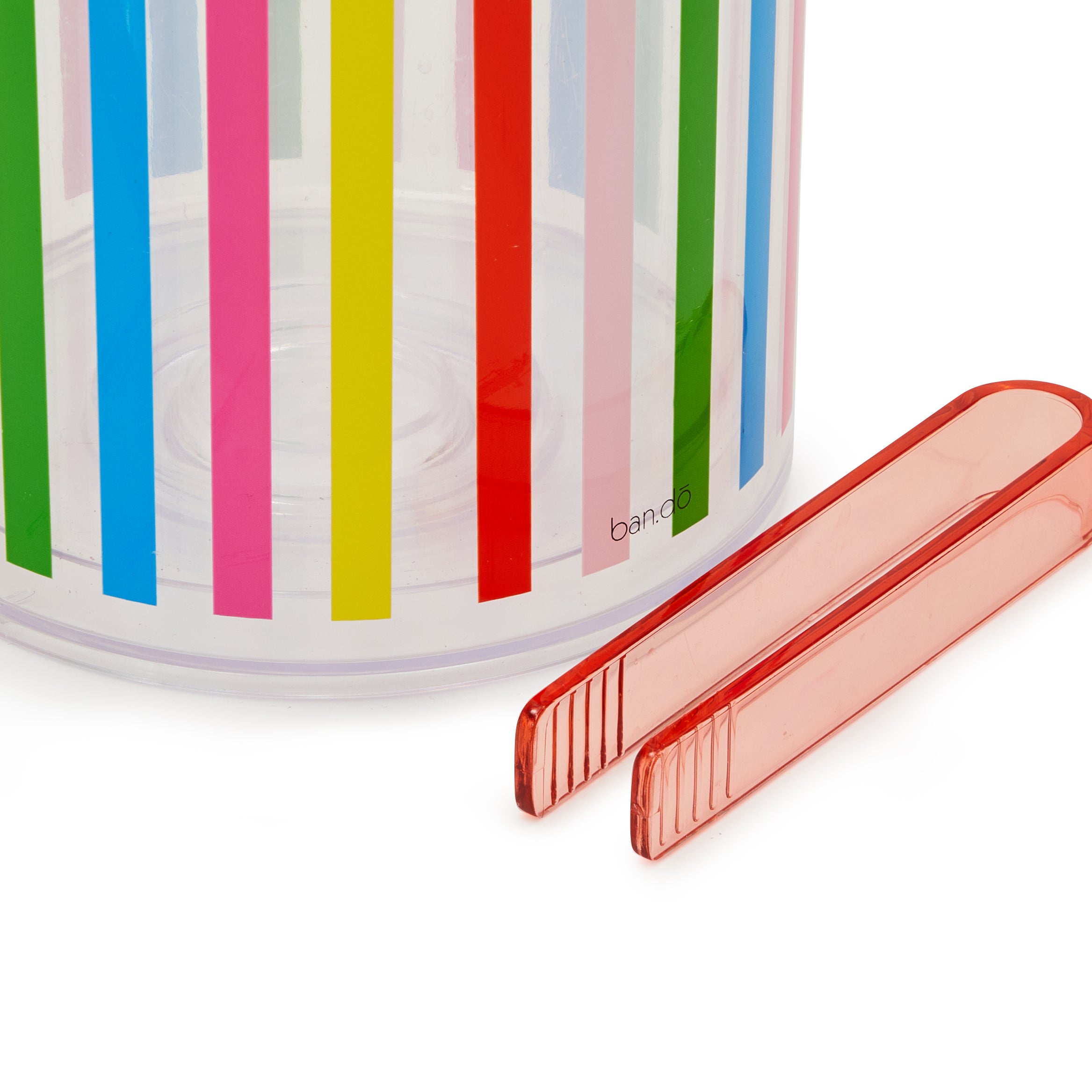 Clear & Rainbow Plastic Ice Bucket Gil & Roy Props