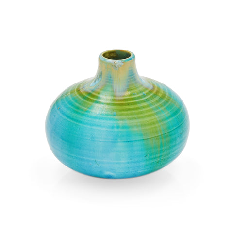 Blue & Green Ceramic Wide Vase (A+D)