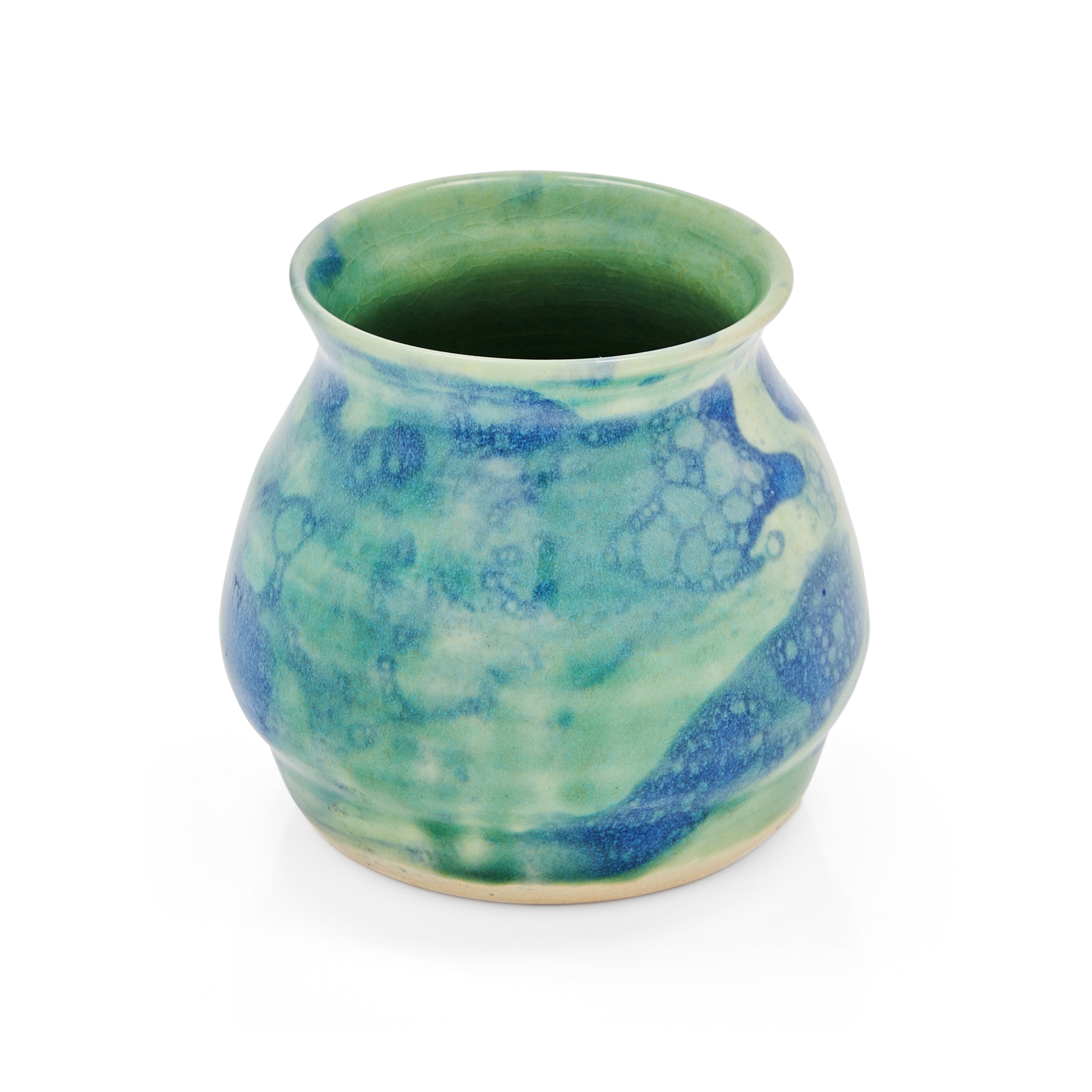 Blue & Green Ceramic Vase Wide (A+D) Gil & Roy Props
