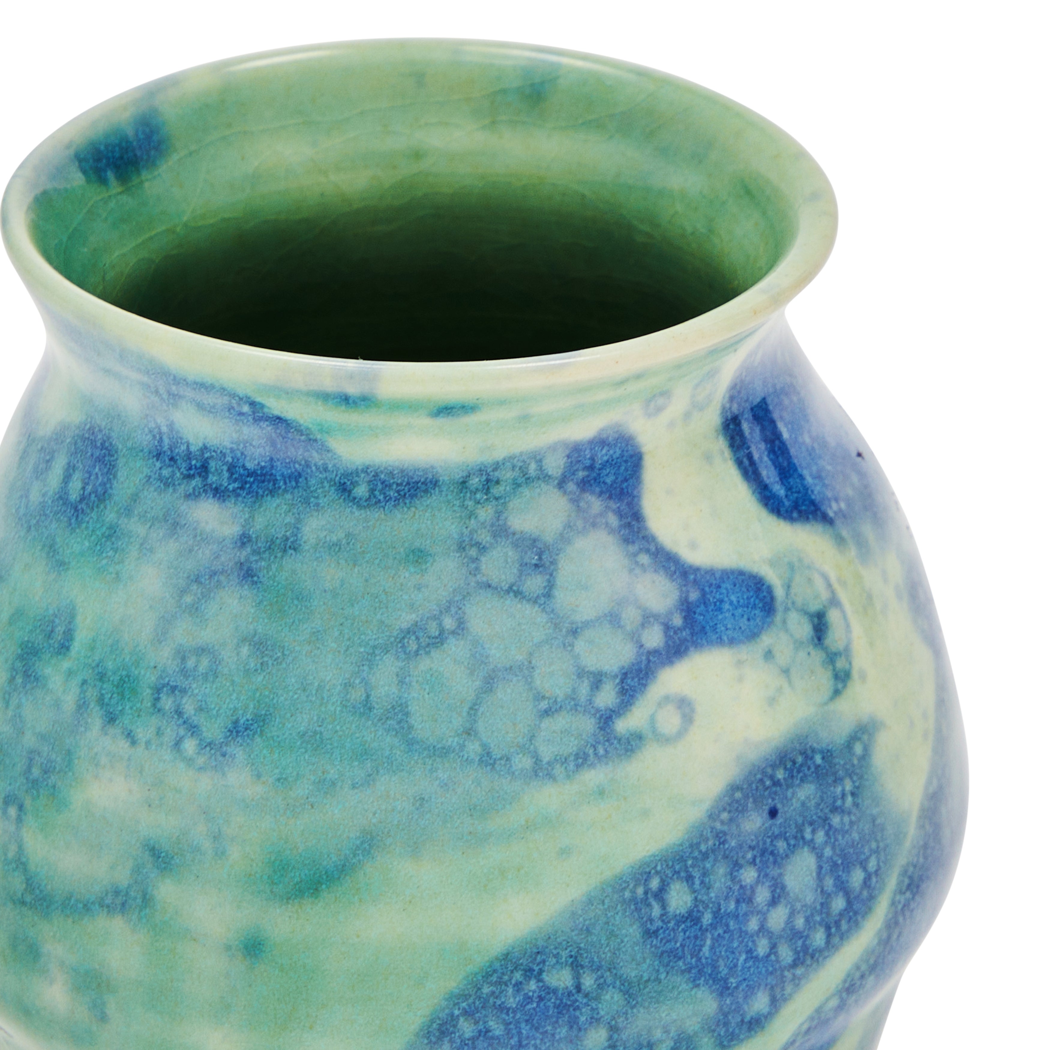 Blue & Green Ceramic Vase Wide (A+D) Gil & Roy Props