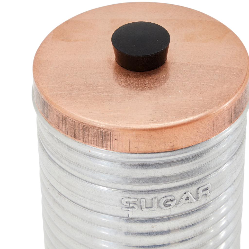 Metal Sugar Tin with Copper Top (A+D)