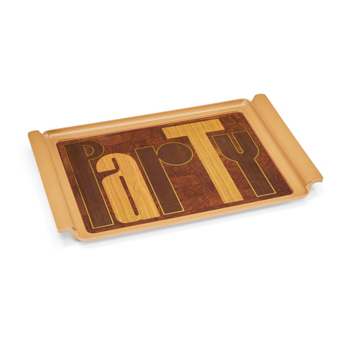 Brown Wood Grain Party Tray (A+D)