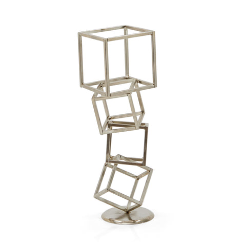 Steel Toppling Cube Stack Sculpture (A+D)