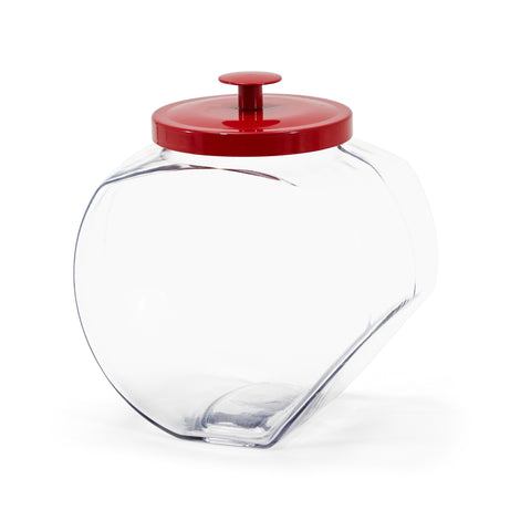 Glass Candy Jar with Red Top