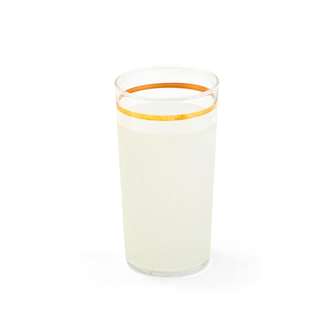 Off-White Drinking Glass with Gold Band