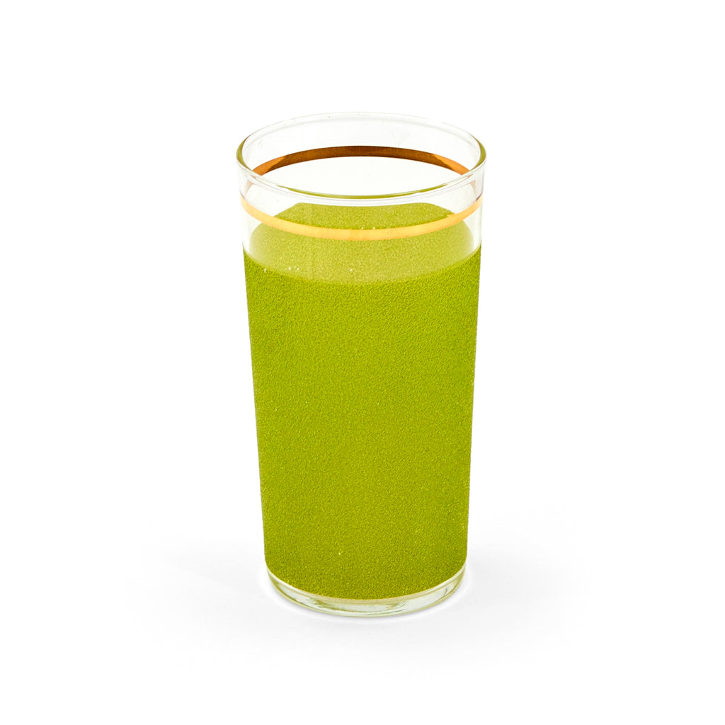 Green Chartreuse Drinking Glass with Gold Band